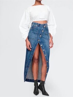 GAP x Cult Gaia Asymmetrical Denim Skirt - Size 30/10 US - NWT